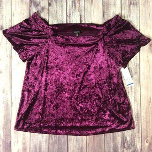 Relativity Winter Glamour Velvet Off-Shoulder Top